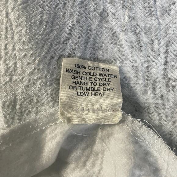 Casual Top Size Medium White Blue Colorblock Contrast Baseball Button Cotton - Picture 11 of 12